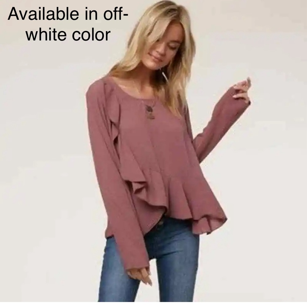 ONEIL WHITE RUFFLE GUAZE CROP TOP